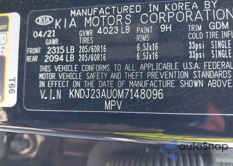 2021 Kia Soul Lx из США, поврежденный, VIN KNDJ23AU0M7148096